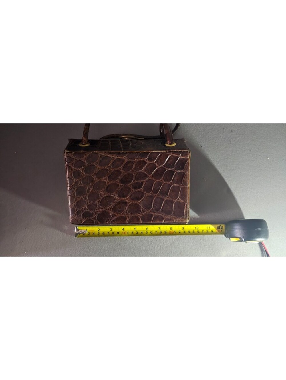 VINTAGE DEITSCH GENUINE CROCODILE/ALLIGATOR  PURSE BROWN MID CENTURY - Picture 9 of 11